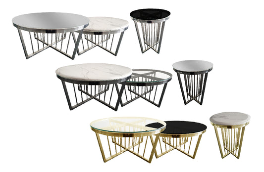 Serena Coffee Table & Side Table Collection - 3 Colours Available