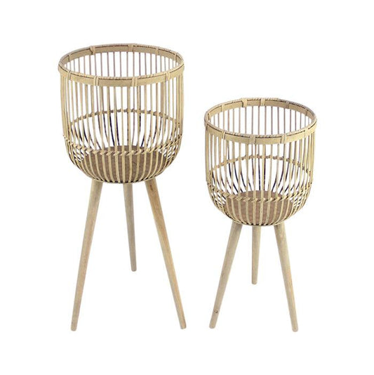 Bamboo Three Leg Planter - 3 Colours Available - Small/Large
