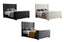 Velvet Beds — Milan tufted velvet bed in cream, grey and black