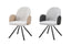 Leather Dining Chairs — Mia swivel vegan leather dining chair in black and beige