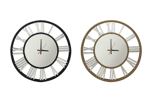 Decorative Beaded Mirrored Clock - 2 Colours Available
