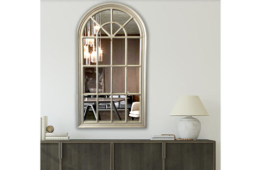 CLEARANCE Hamptons Arch Window Style Mirror - 70cm x 130cm