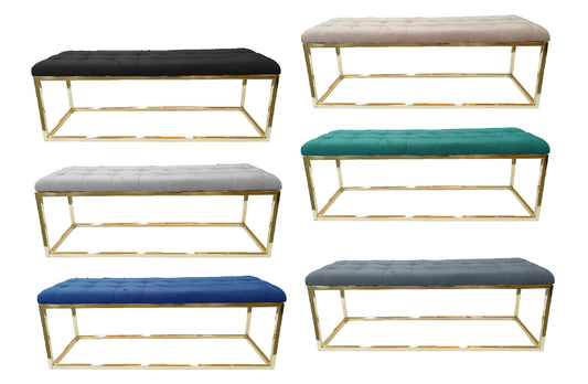 Holly Ottoman Gold Frame - 6 Colours Available