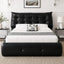 Denver PU Vegan Leather Gas Lift Bed - Black Storage Bed
