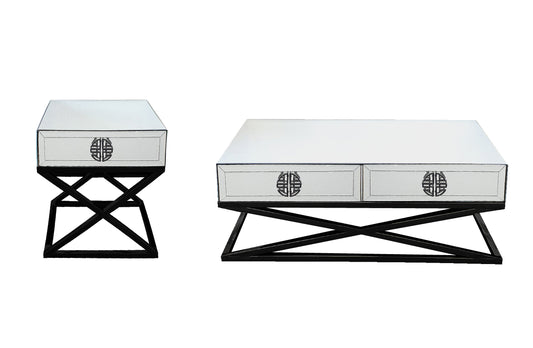 Athens Mirrored Coffee Table and Side Table Collection