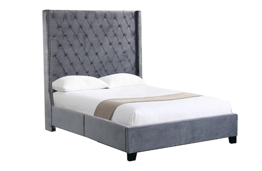 Ella King/Queen Size Winged Bed 180cm Tall - 2 Colours Available