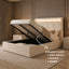 Clyde PU Leather Gas Lift Bed - Beige