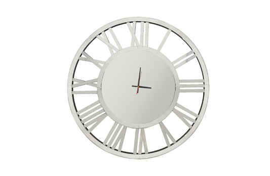 Decorative Silver Mirrored Clock - 2 Sizes Available