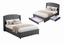 Paris Tall Tufted Velvet Dark Grey Bed with Storage Drawer