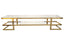 Alexa TV Unit with gold stainless frame and white marble stone top, luxury modern style.