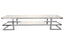 Alexa TV Unit with polished silver frame and elegant white sintered stone marble top.