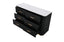 black fluted dresser with six drawers open storage detail