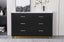 modern black and gold 6 drawer dresser with fluted design