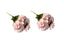Set of two soft pink artificial peony bunches, each with five full, lifelike blooms.