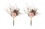 Set of two natural artificial chrysanthemum bouquets, 35cm, with delicate blossoms and rustic accents.
