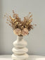 Artificial chrysanthemums bouquet in modern white vase, 35cm height.