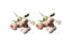 Set of two soft pink artificial peony and frangipani bunches with delicate, realistic flowers.