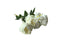 Artificial white peony and frangipani bunch, 43cm, classic floral décor.