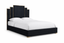 black velvet bed gold trim angled view modern bed frame