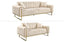 Champagne velvet sofa set with elegant three-seater and two-seater in gold frame