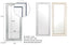 Beaded mirror medium rectangular design with frame details shown in silver and gold finishes.