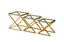 Bella set of three nesting side tables with gold polished frame and clear glass tops.