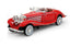 Red Mercedes 500K vintage diecast car with classic retro design