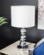 Beth Table Lamp - Silver Base with White Lamp Shade