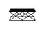 Beverly coffee table in sleek black frame with matching black tempered glass top.