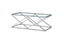 Beverly coffee table in polished silver frame with clear tempered glass top.