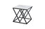Beverly side table in matte black frame with sintered white marble stone top.