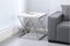 Beverly side table in silver polished frame with luxurious white marble sintered stone top.