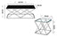 Beverly coffee and side table dimension guide showing size details with glass and marble tops.