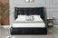 Black PU leather bed with tufted headboard and stylish modern look