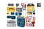 BOWA tool playset parts including tools, stickers, and assembly components.