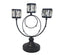 Sleek black crystal candle holder with bold circular accents.