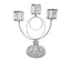 Shiny silver candle holder with sparkling crystal detailing.