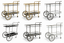 Glass Bar Cart Trolley With Cart Wheels - 3 Colours Available