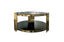 Chelsea round black marble coffee table with polished gold frame