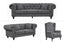 Chesterfield Tufted Lounge Suite – Beige & Charcoal
