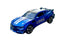 Blue Chevrolet Camaro diecast car with white stripes and sporty design.