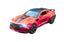 Red Chevrolet Camaro diecast model with black stripes and detailed exterior.