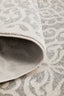 Folded edge of Chrome Lydia Silver Rug showing weave