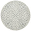 Full top view of round Chrome Lydia Silver Rug