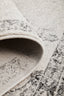 Close-up of Chrome Rita Silver Rug’s neatly finished edge and premium weave