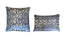 Blue cushions in square and rectangular sizes with jacquard texture