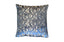 Blue cushion 55x55 cm with textured jacquard and luxurious velvet