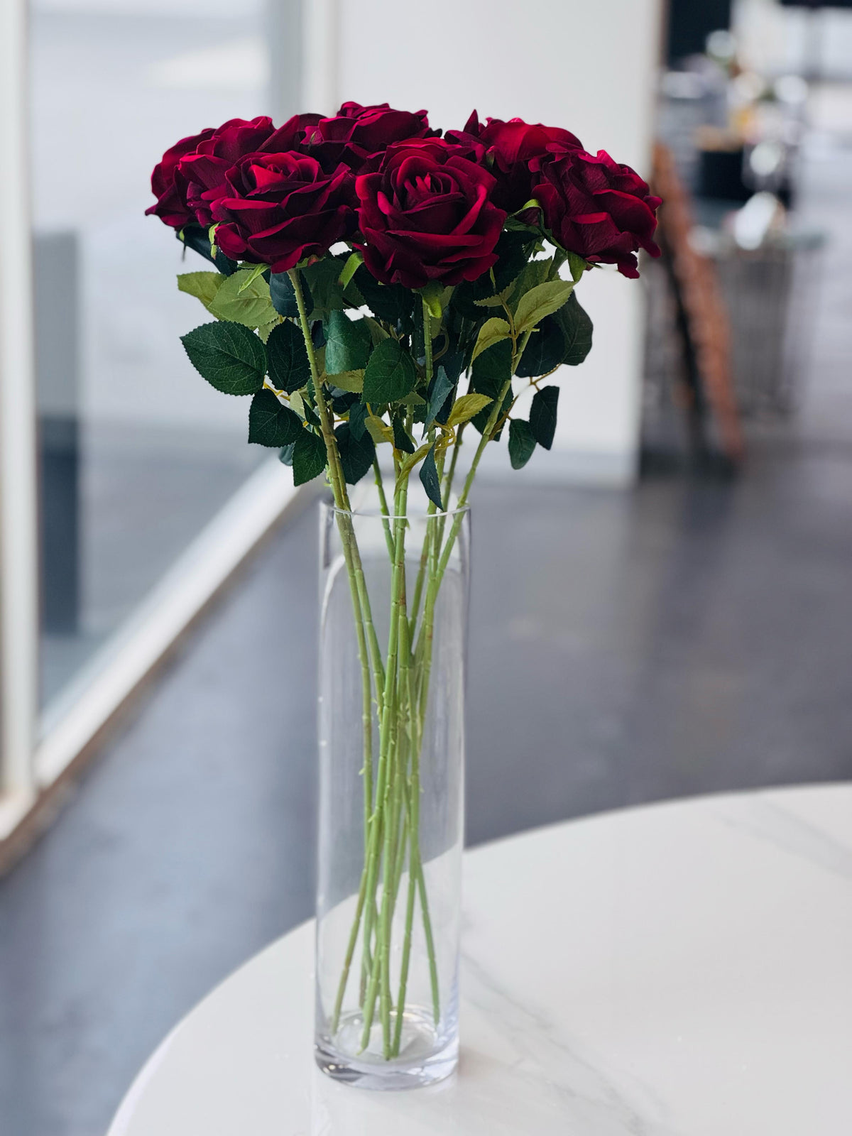 Clear Glass Cylinder Flower Vase – 40cm – Elegant Collections