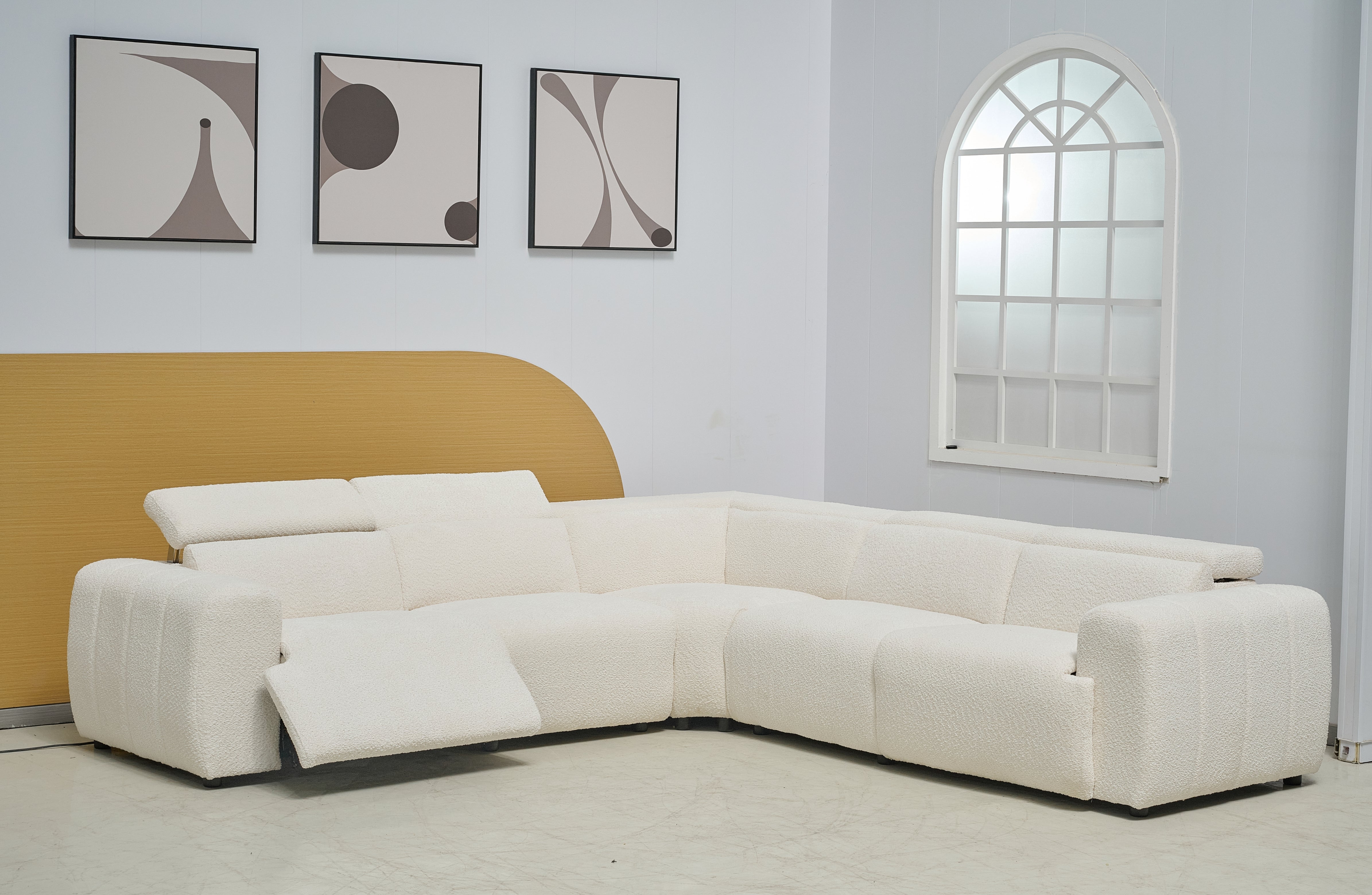 Cleo Boucle Electric Modular Lounge Set Colours – Elegant