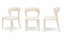 Cream vegan leather dining chair shown in front side and angle views